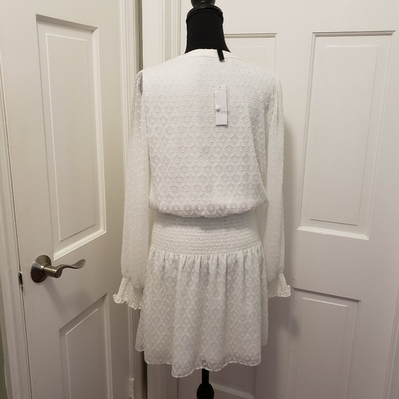 While House black Market Ivory White Smocked Blouson Dress Sz Small, Retail $160 - Picture 3 of 12